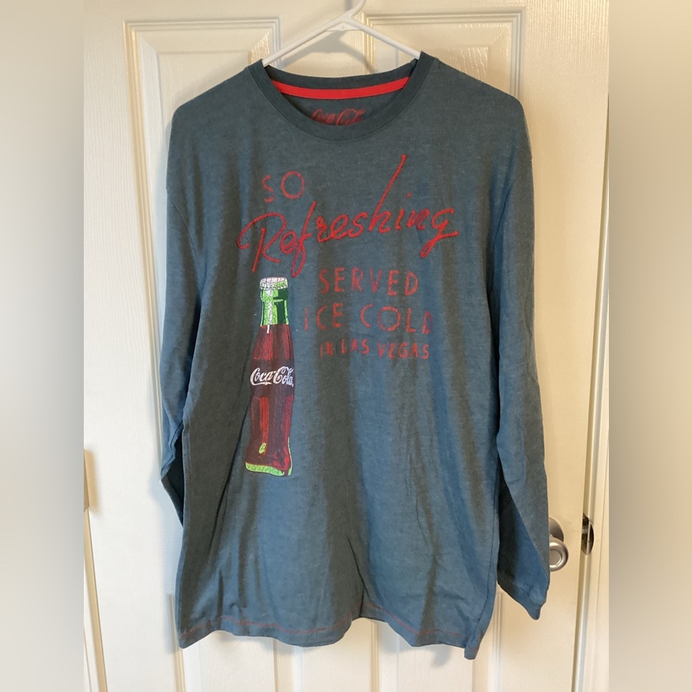 Coca-Cola long sleeve grayish green tee-size large